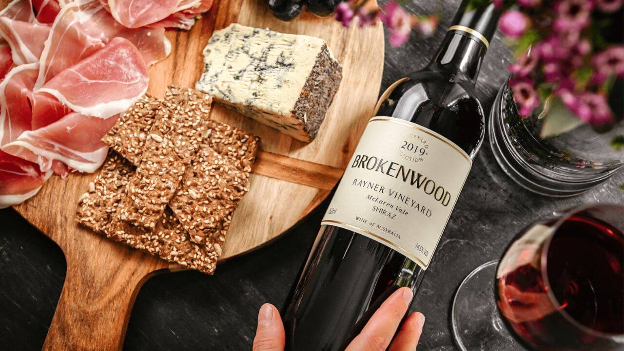 Brokenwood 2019 Rayner Vineyard Shiraz with cheese board