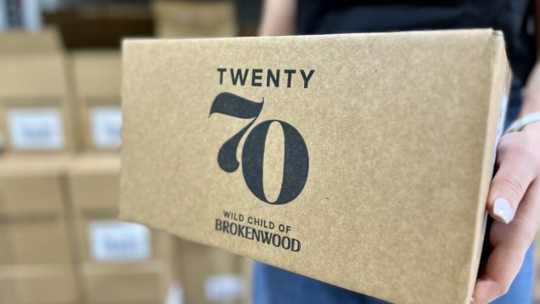 Box of delivered Brokenwood wines