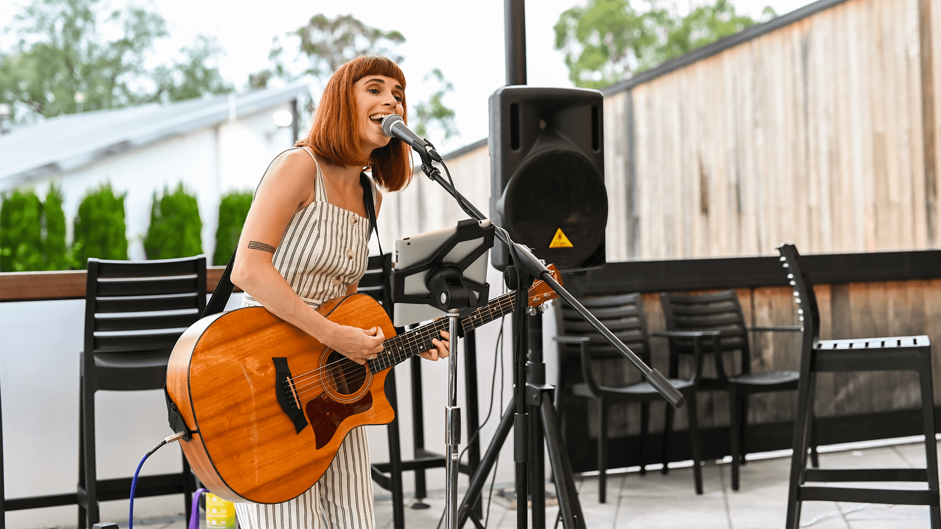 Musician performing at Terrace Wine Bar