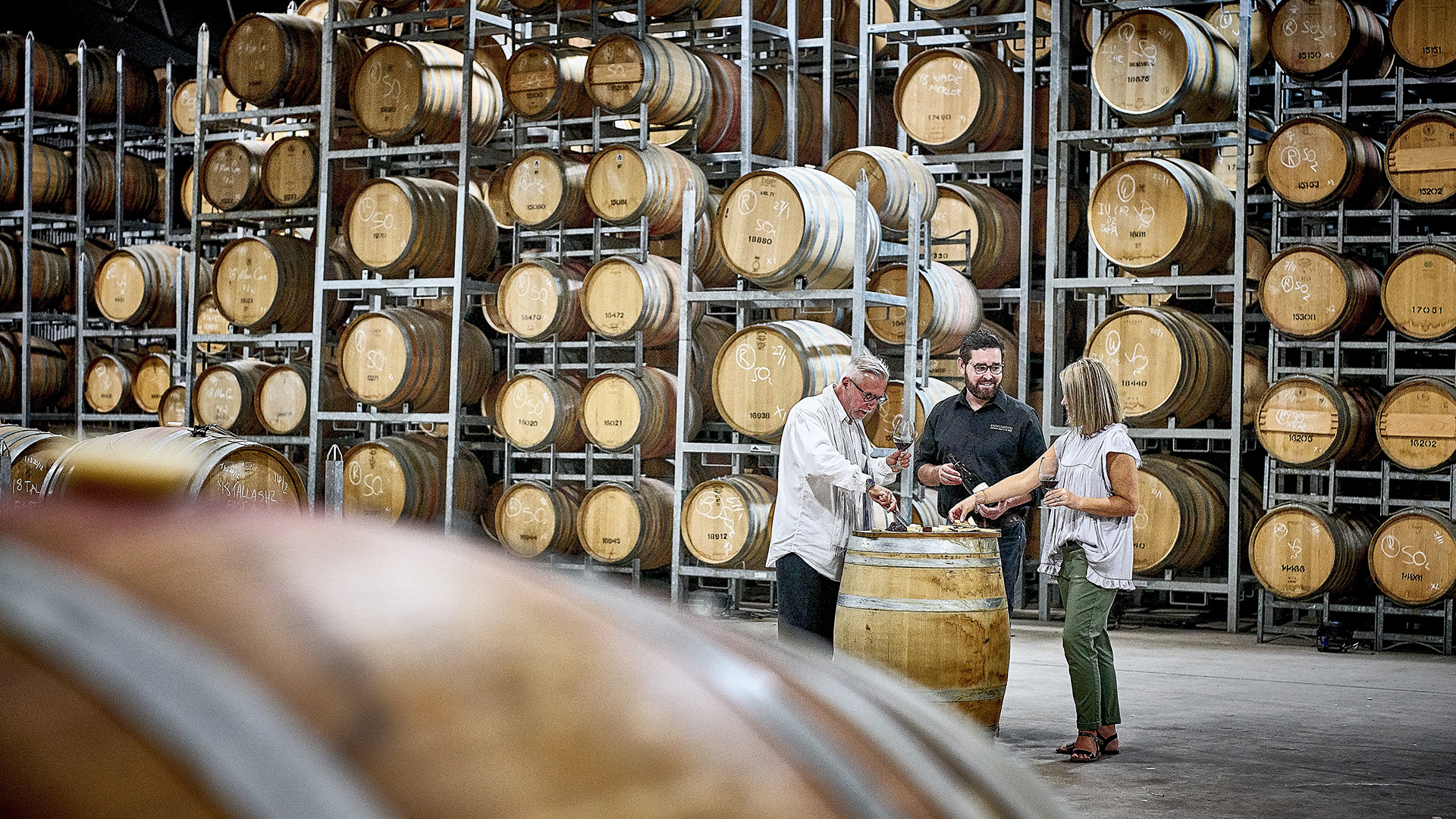 Private wine tasting in the barrel room