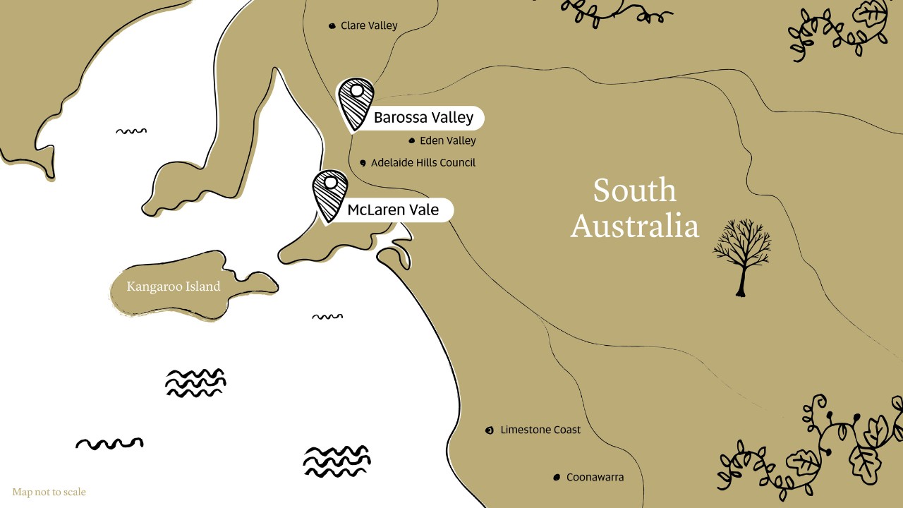 Map of South Australian wine regions 