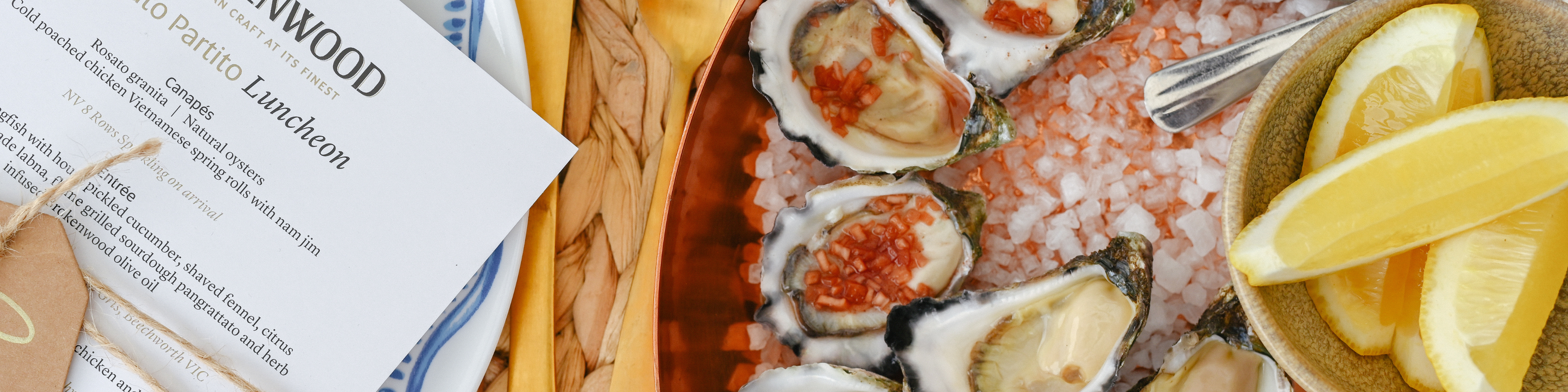 seafood and fruits at a table in Brokenwood